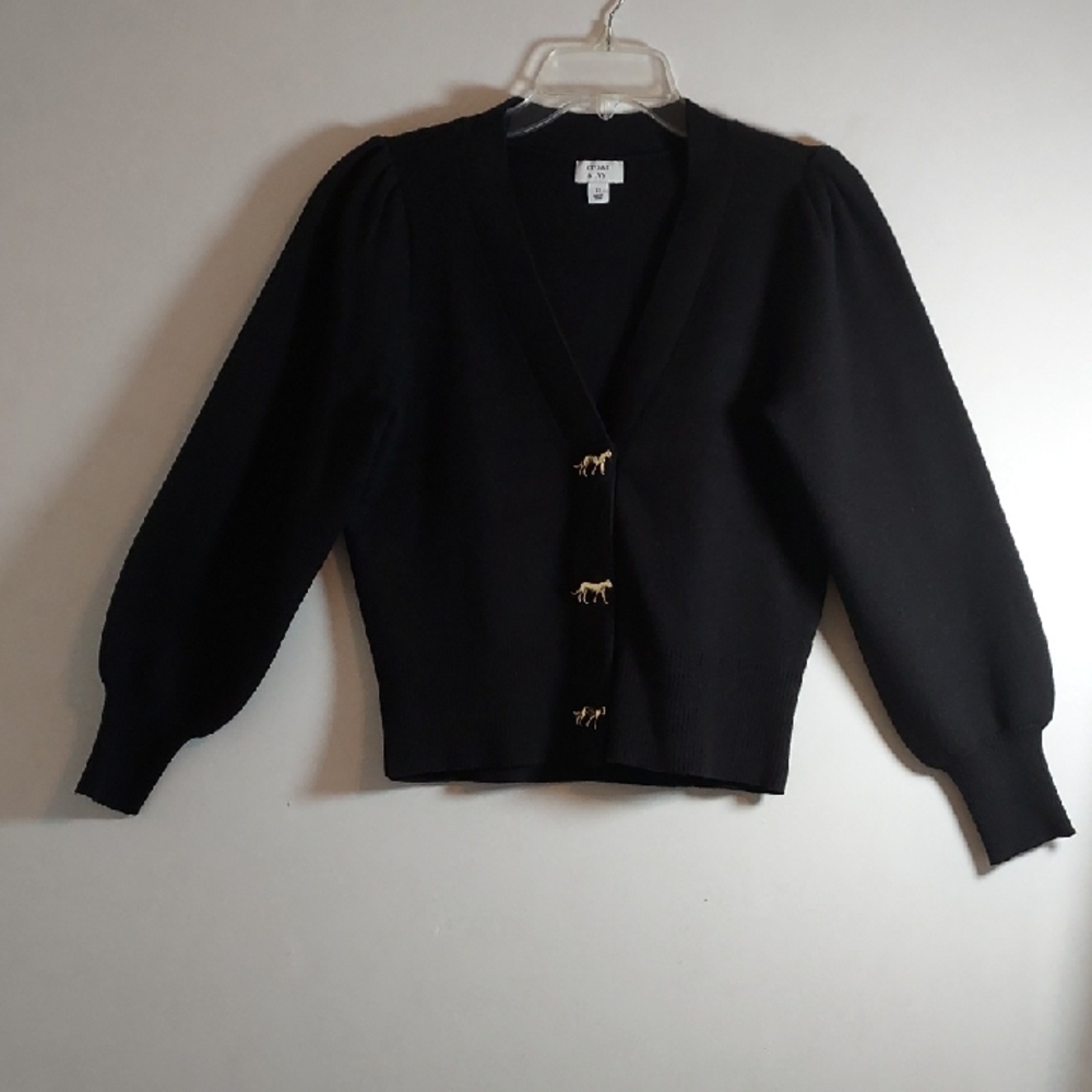 Crown & Ivy Sweater With Animal Buttons (XS)